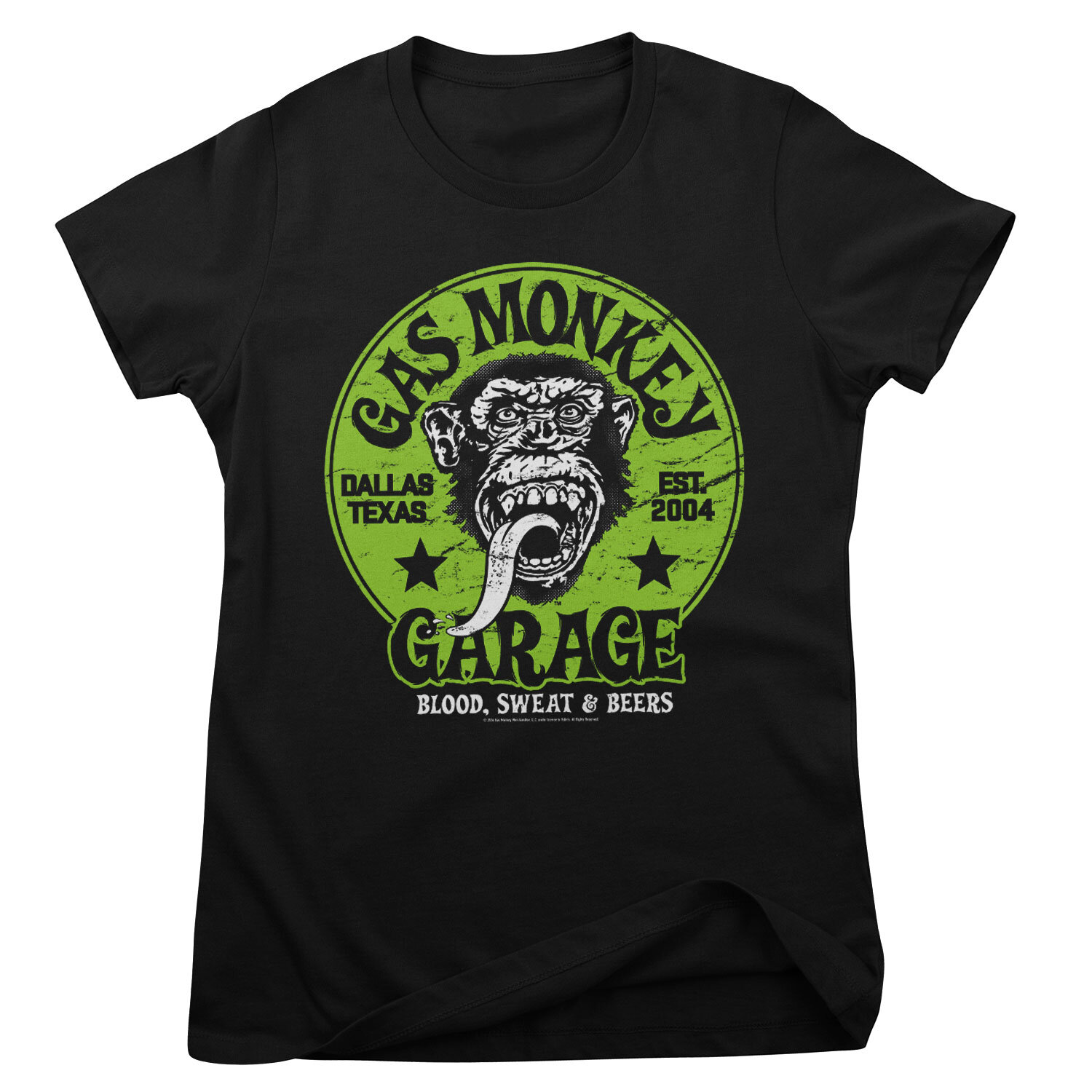 Gas Monkey Garage - Green Logo Girly Tee